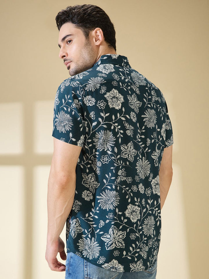 Being Human Slim Fit Floral Printed Casual Shirt