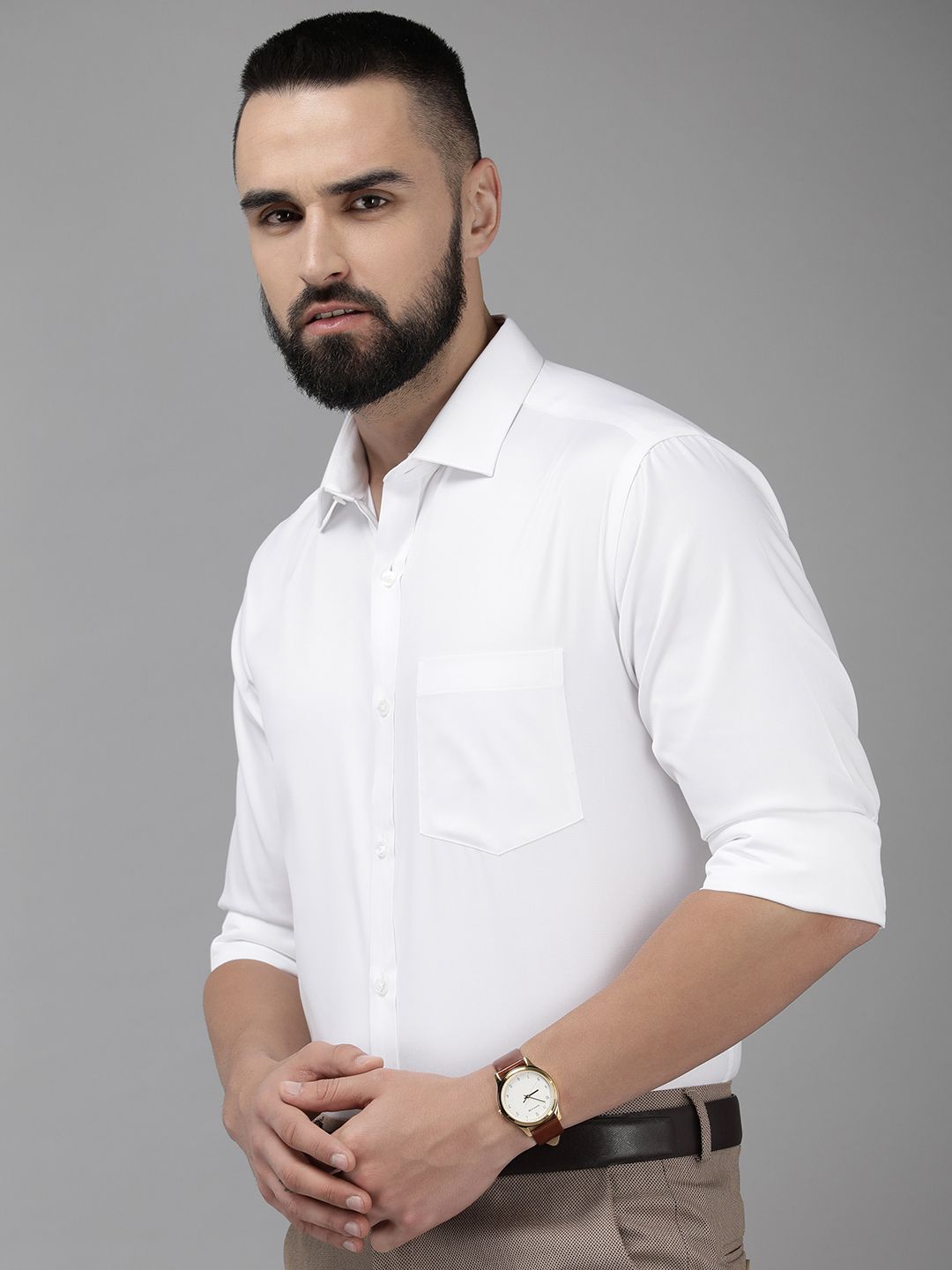 Park Avenue Slim Fit Textured Formal Shirt