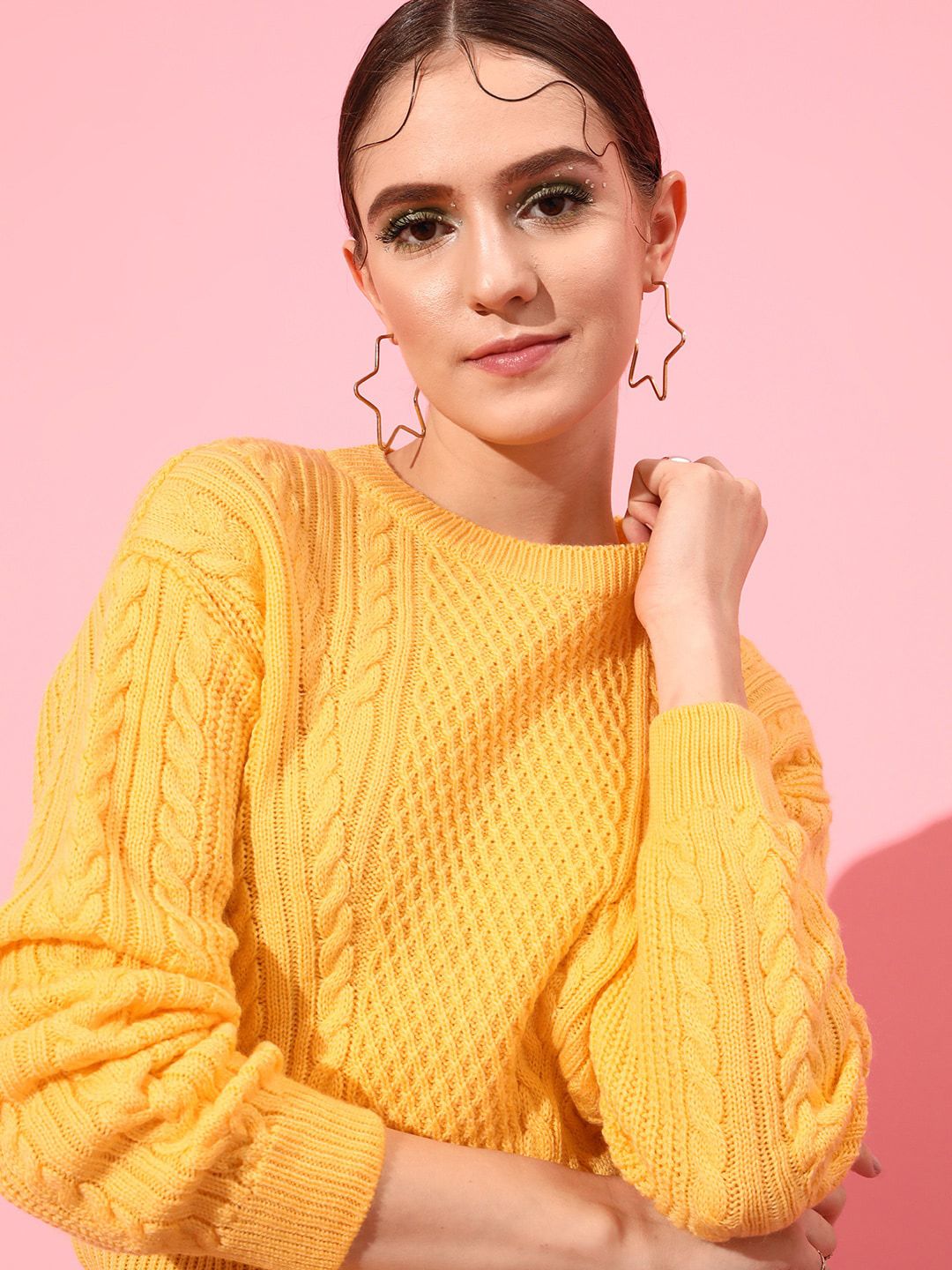 STREET 9 Women Acrylic Ribbed Pullover