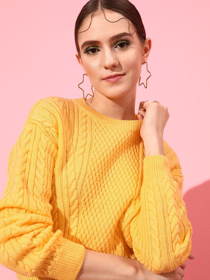 STREET 9 Women Acrylic Ribbed Pullover