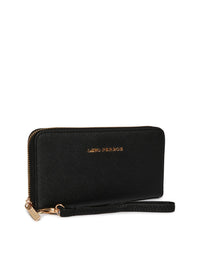 Lino Perros Women Black Solid Zip Around Wallet