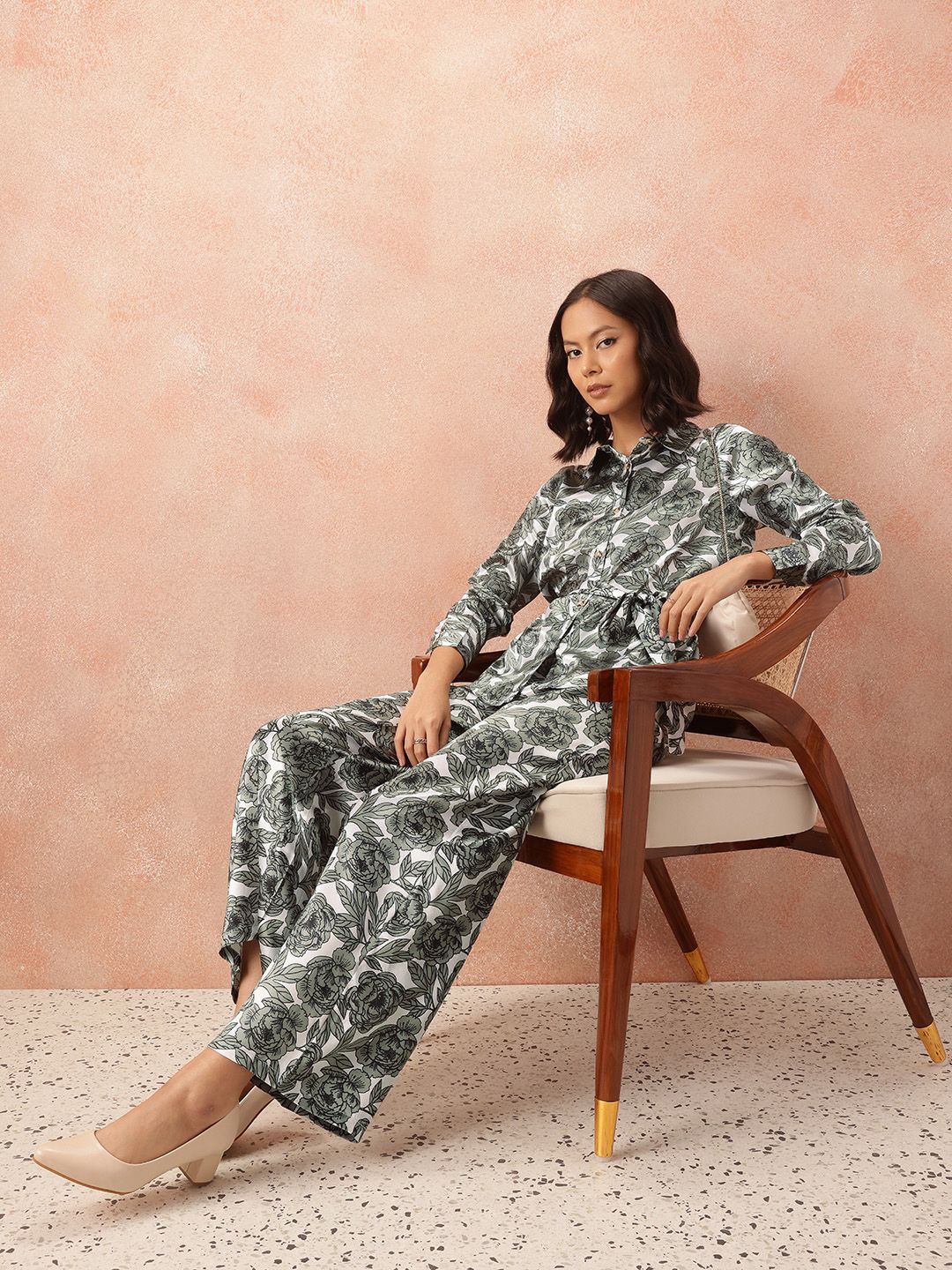 all about you Floral Printed Co-Ords with Tie-Up Belt
