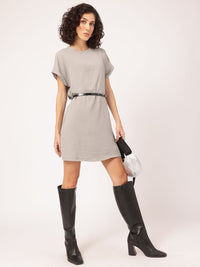 DressBerry Ultimate Grey Muted Melodies T-shirt Dress