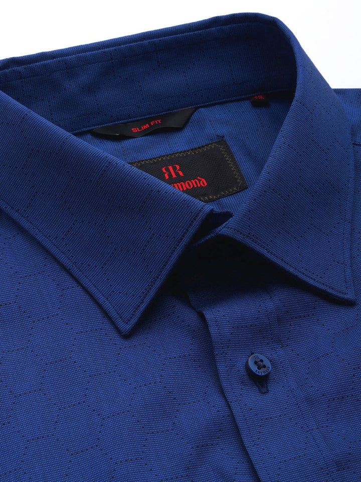 Raymond Self Design Slim Fit Pure Cotton Formal Shirt