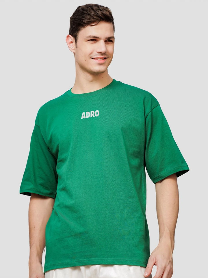 ADRO Men Graphic Printed Round Neck Cotton Oversized T-Shirt