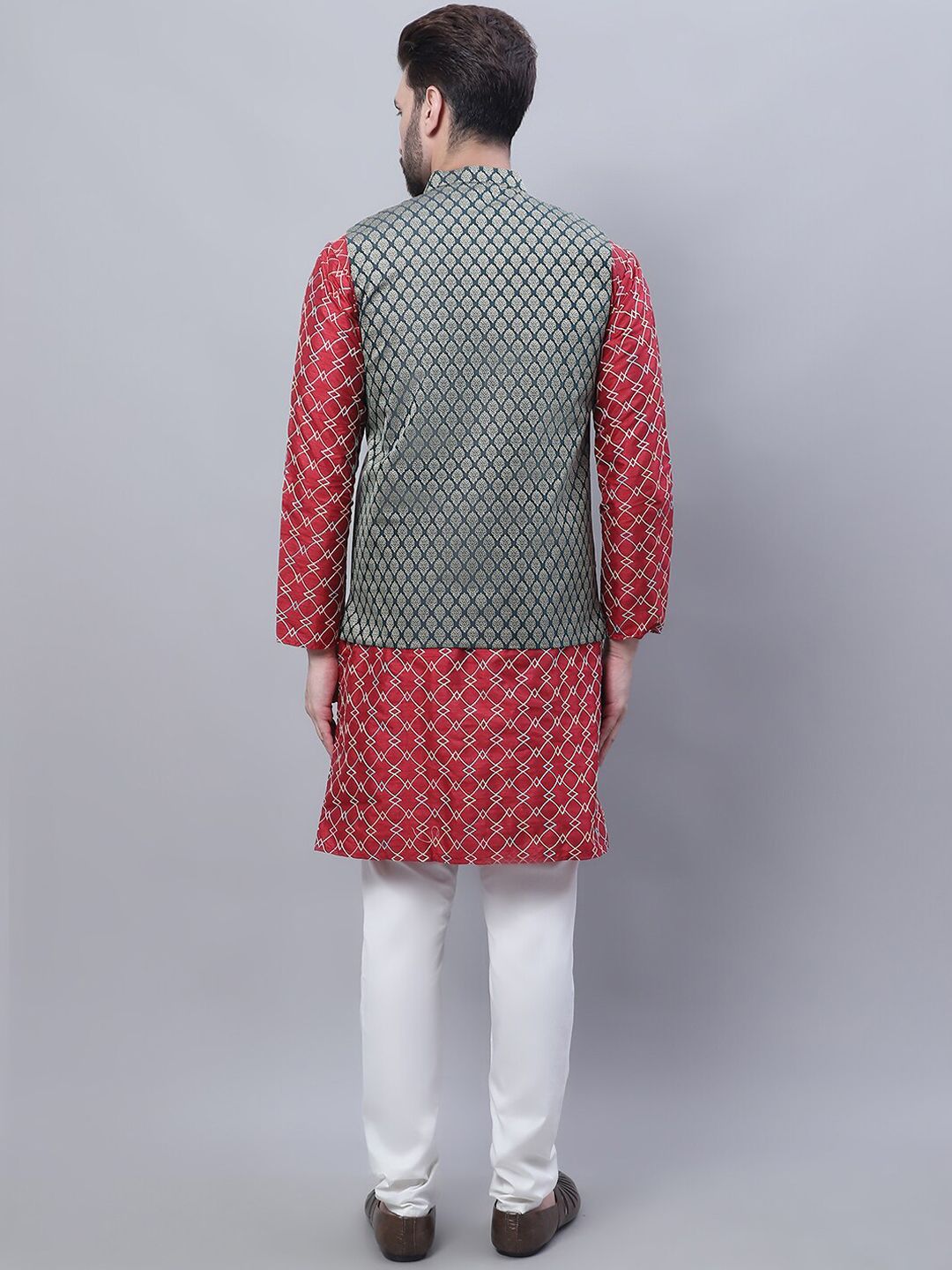 SOJANYA Kurta Bercetak Motif Etnik Dengan Baju Tidur & Jaket Nehru