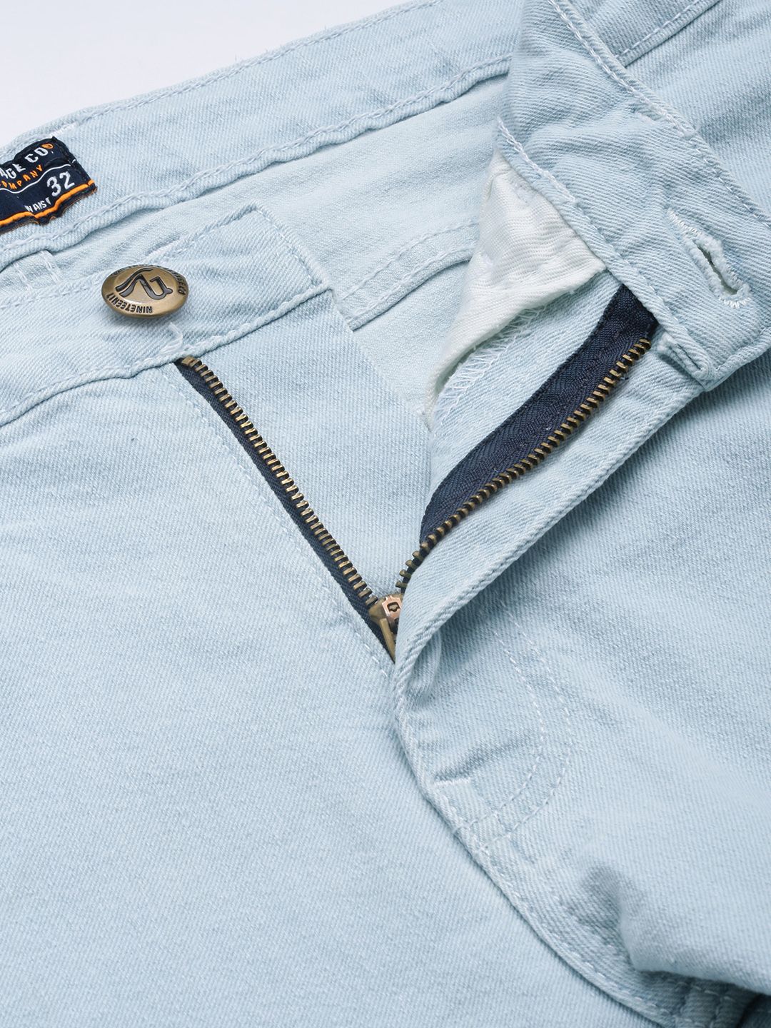 The Indian Garage Co Men Straight Fit Heavy Fade Stretchable Jeans