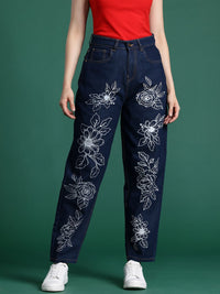 DressBerry Women Floral Printed Slouchy Fit Stretchable Jeans