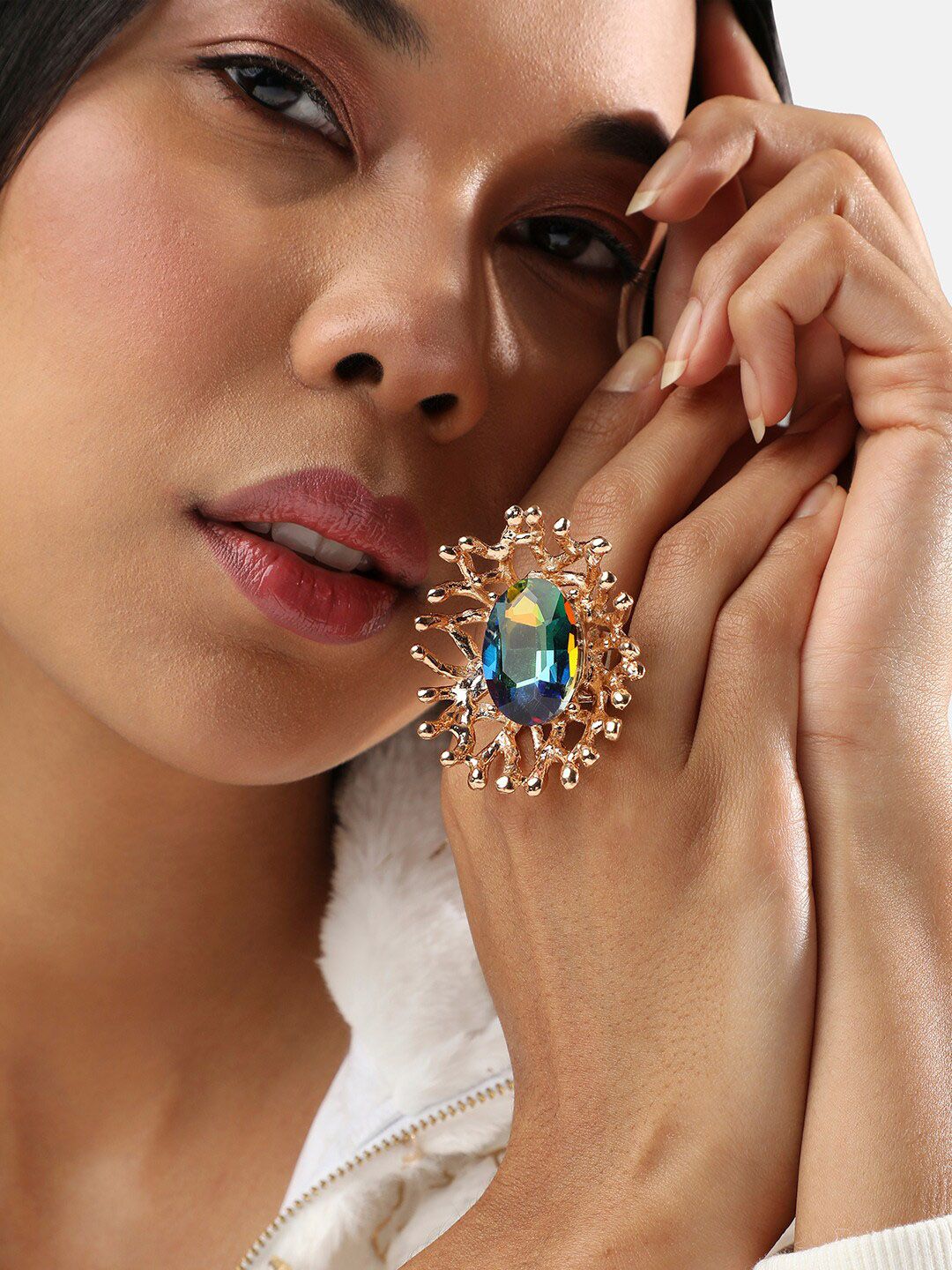 Cincin Jari Pernyataan Sohi Gold-Plated Cincin Jari