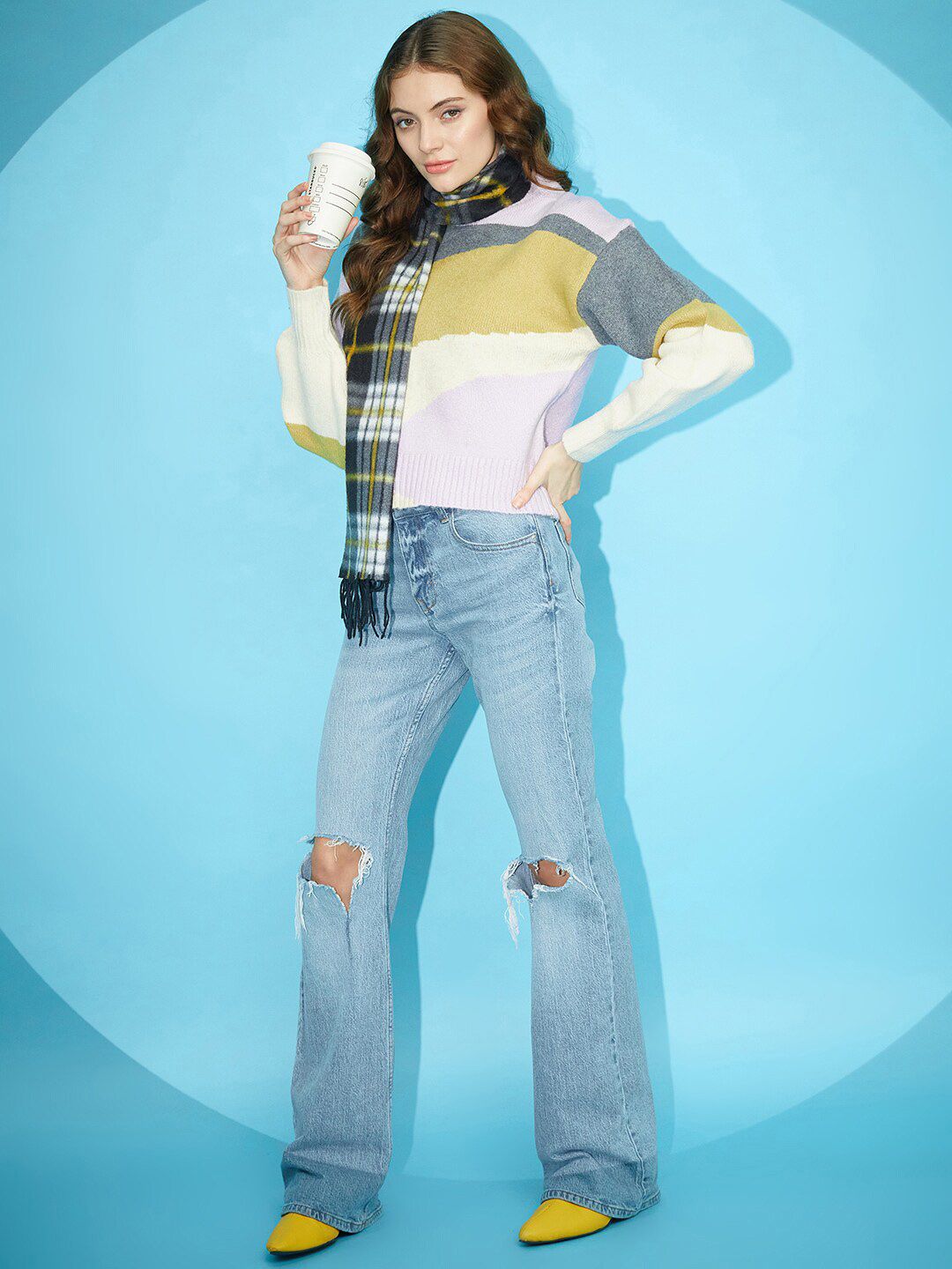 STREET 9 Colourblocked Acrylic Pullover