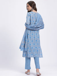 Anouk Ethnic Motifs Printed Kurta with Trousers & With Dupatta