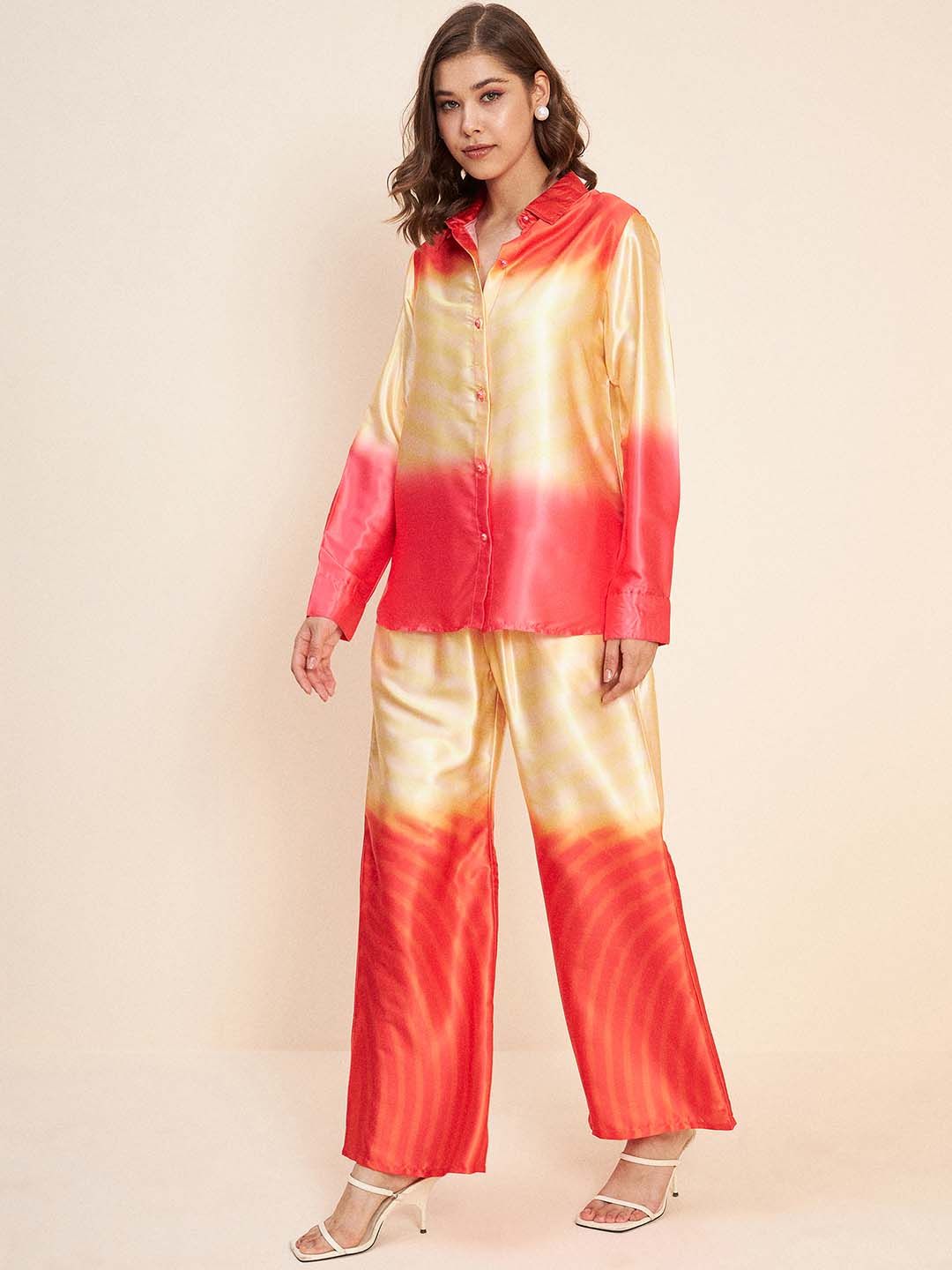 Antheaa Ombre Dyed Shirt & Palazzos