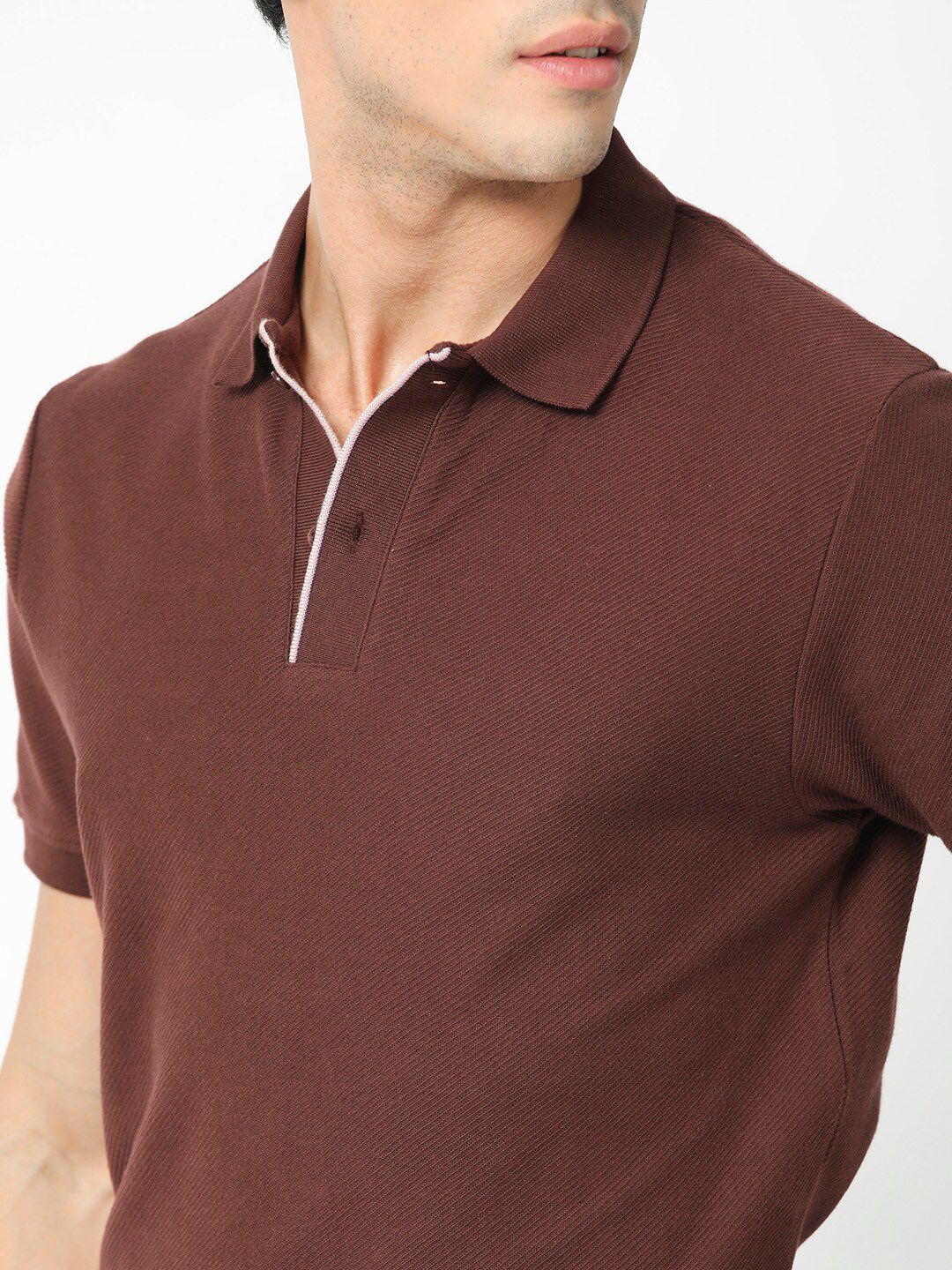 RARE RABBIT Men Rings-4 Slim Fit Solid Polo Collar T-Shirt