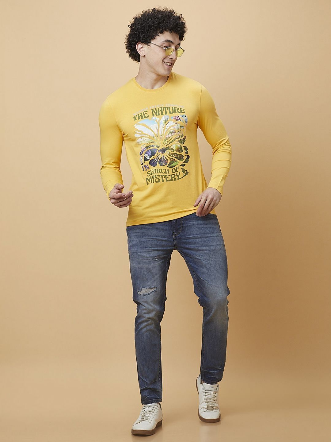 Being Human Men Biker Printed Raw Edge T-shirt