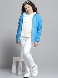 Monte Carlo Girls Mock Collar Solid Casual Reversible Padded Jacket