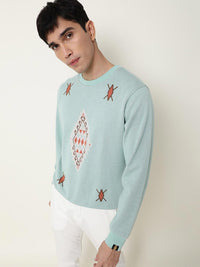 RARE RABBIT Men Aztec Printed Sweatshirt