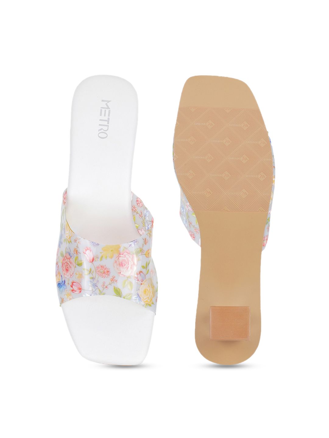 Metro Open Toe Printed Block Heels