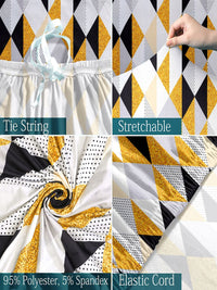 Cortina White & Yellow Printed 3-Seater Stretchable Non-Slip Sofa Slipcover