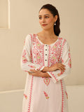 House of Chikankari Women Off White Cotton Chikankari Embroidered Kurta