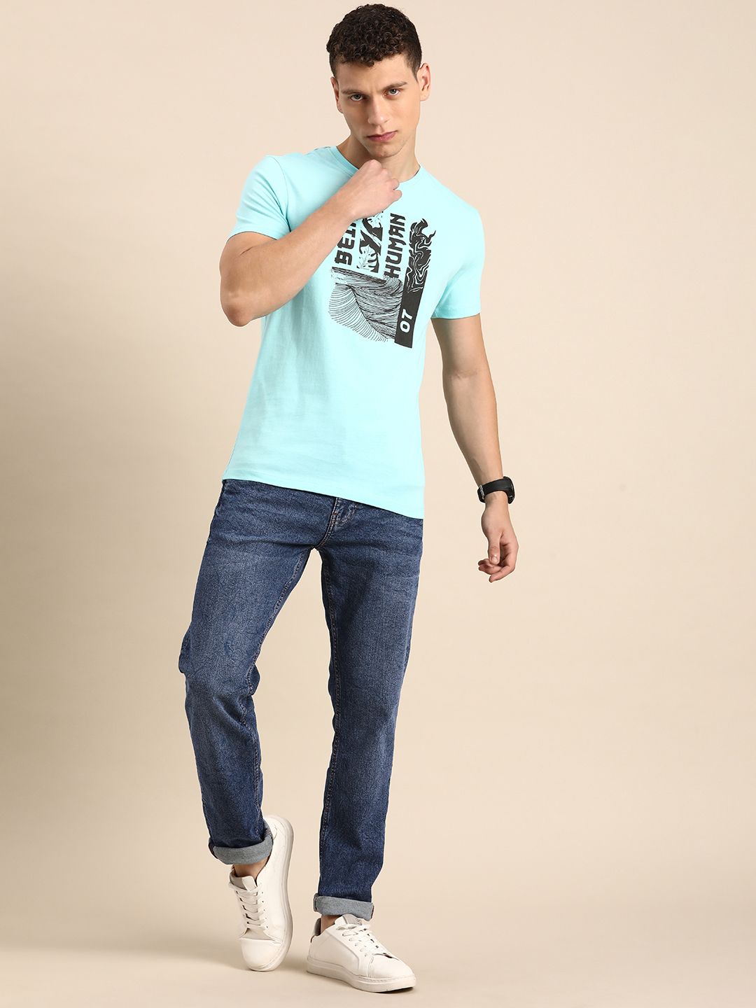 Being Human Men Slim Fit Mid Rise Heavy Fade Stretchable Jeans