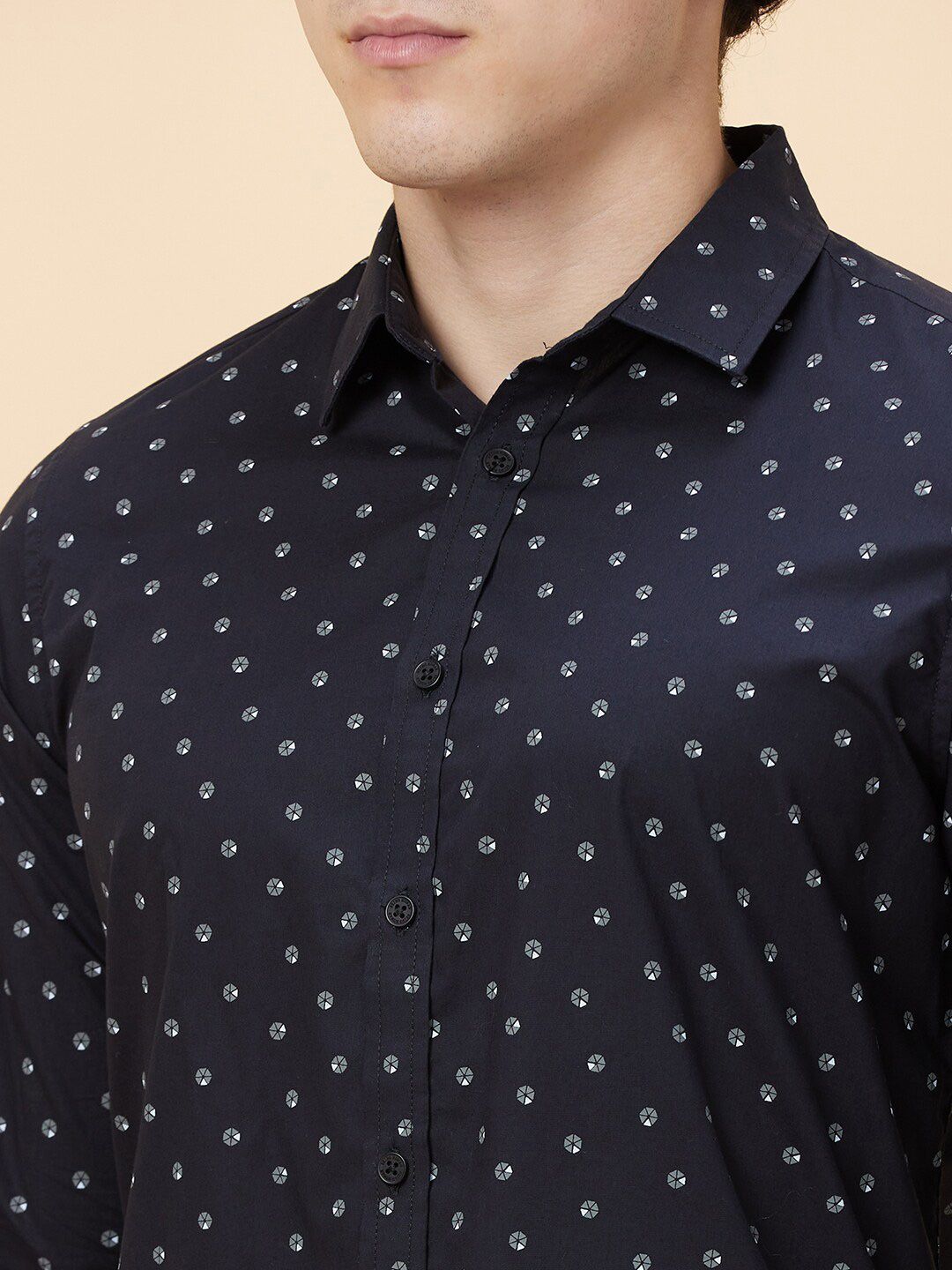 Being Human Slim Fit Opaque Printed Pure Cotton Casual Shirt