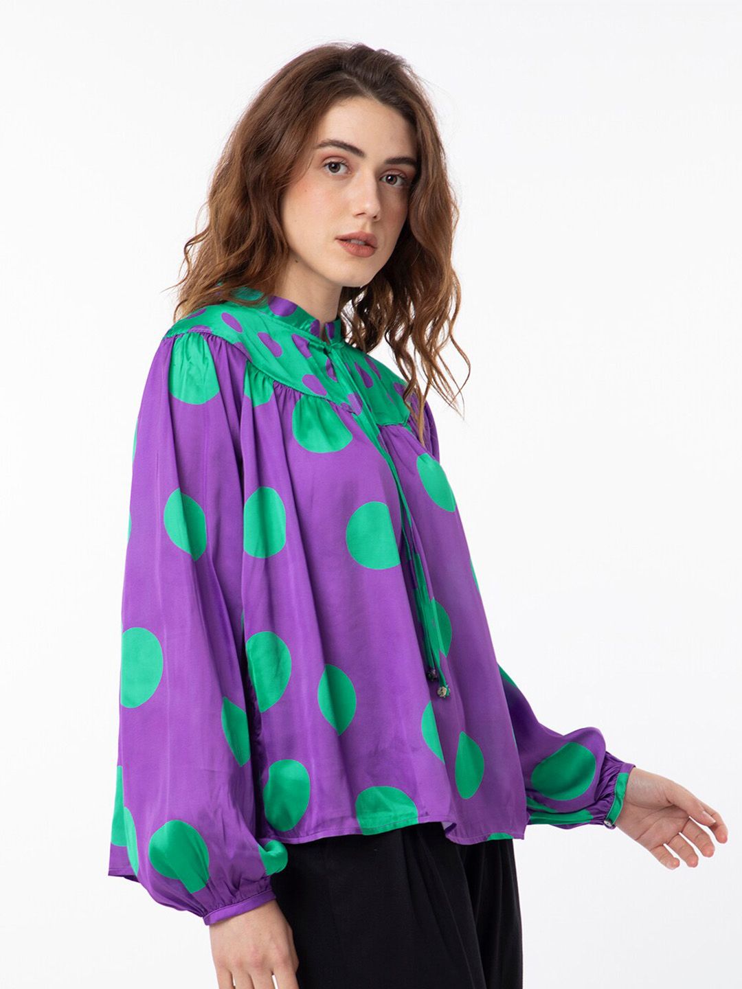 RAREISM Paneled Polka Statement Top