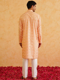 SOJANYA Motif Etnik Bercetak Kolar Mandarin Kurta Kapas Tulen Dengan Piyama