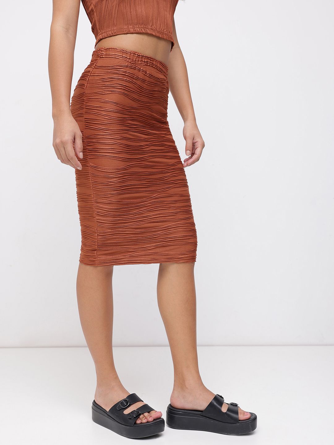 DressBerry Power Dressing 2.0 Wave Texture Pencil Skirt