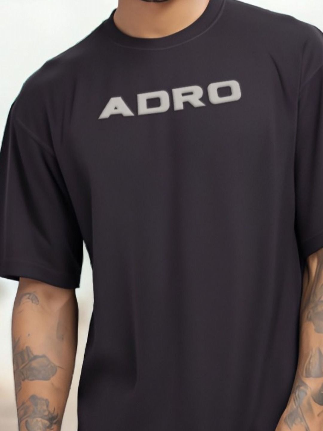 ADRO Graphic Printed Drop-Shoulder Sleeves Cotton Oversized T-shirt