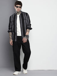 The Indian Garage Co Men Slim Fit Striped Double Flap Casual Shirt