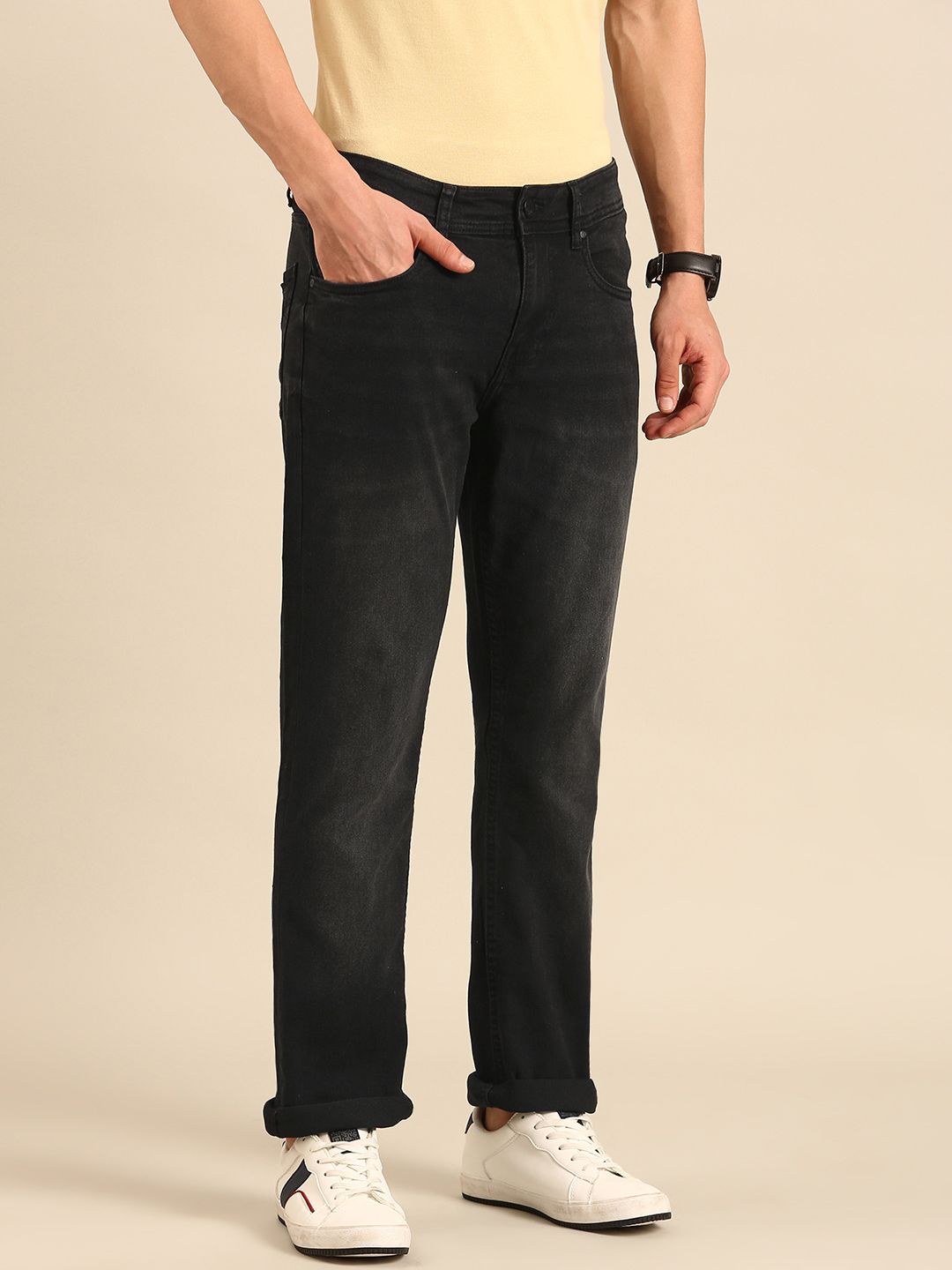 Being Human Men Straight Fit Light Fade Stretchable Jeans