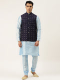 SOJANYA Men Blue Kurta with Churidar
