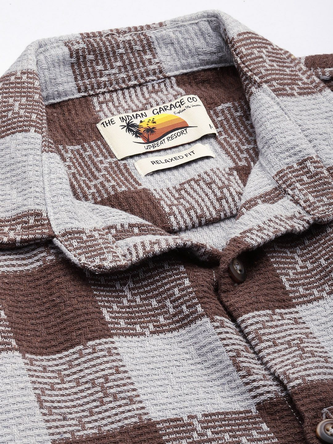 The Indian Garage Co Checked Pure Cotton Casual Shirt
