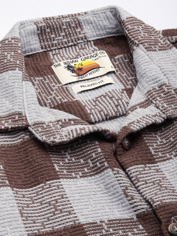 The Indian Garage Co Checked Pure Cotton Casual Shirt