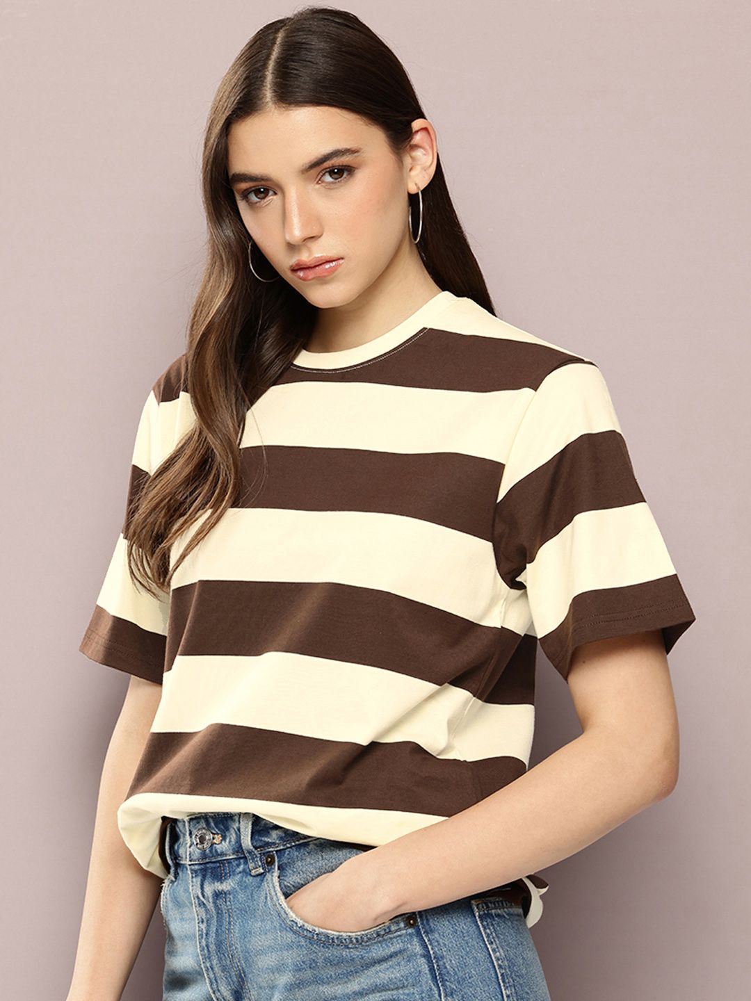 Dillinger Womens Short Sleeve Oversized Yarn Dyed Tshirt