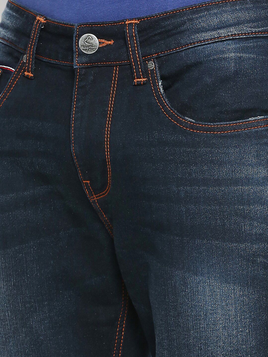 Being Human Men Mid-Rise Heavy Fade Dark Shade Clean Look Joggers