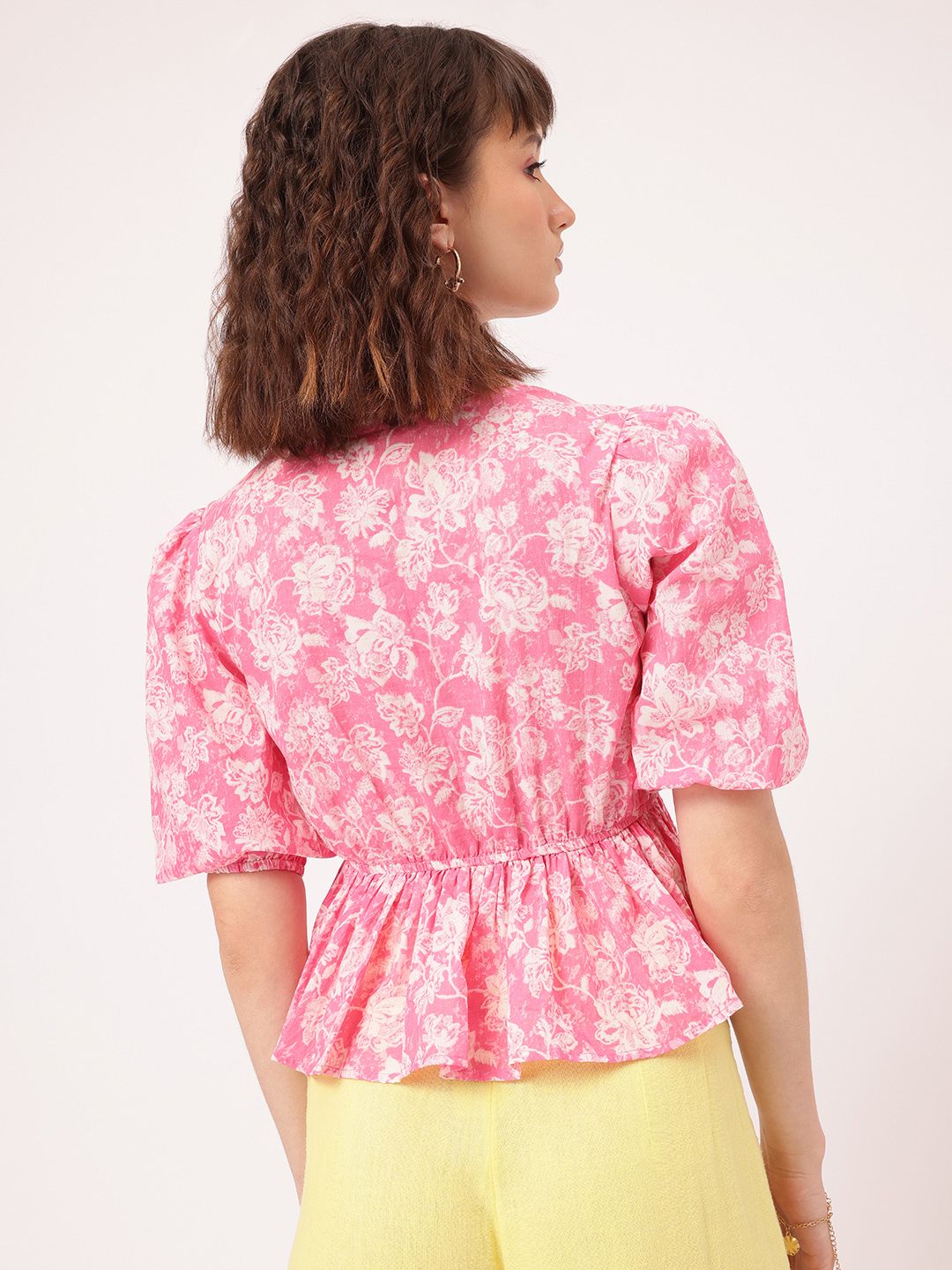 DressBerry Serene Petals Floral Peplum Top