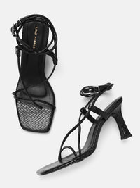 Lino Perros Women Snake Skin Textured Mid-Top Slim Heels