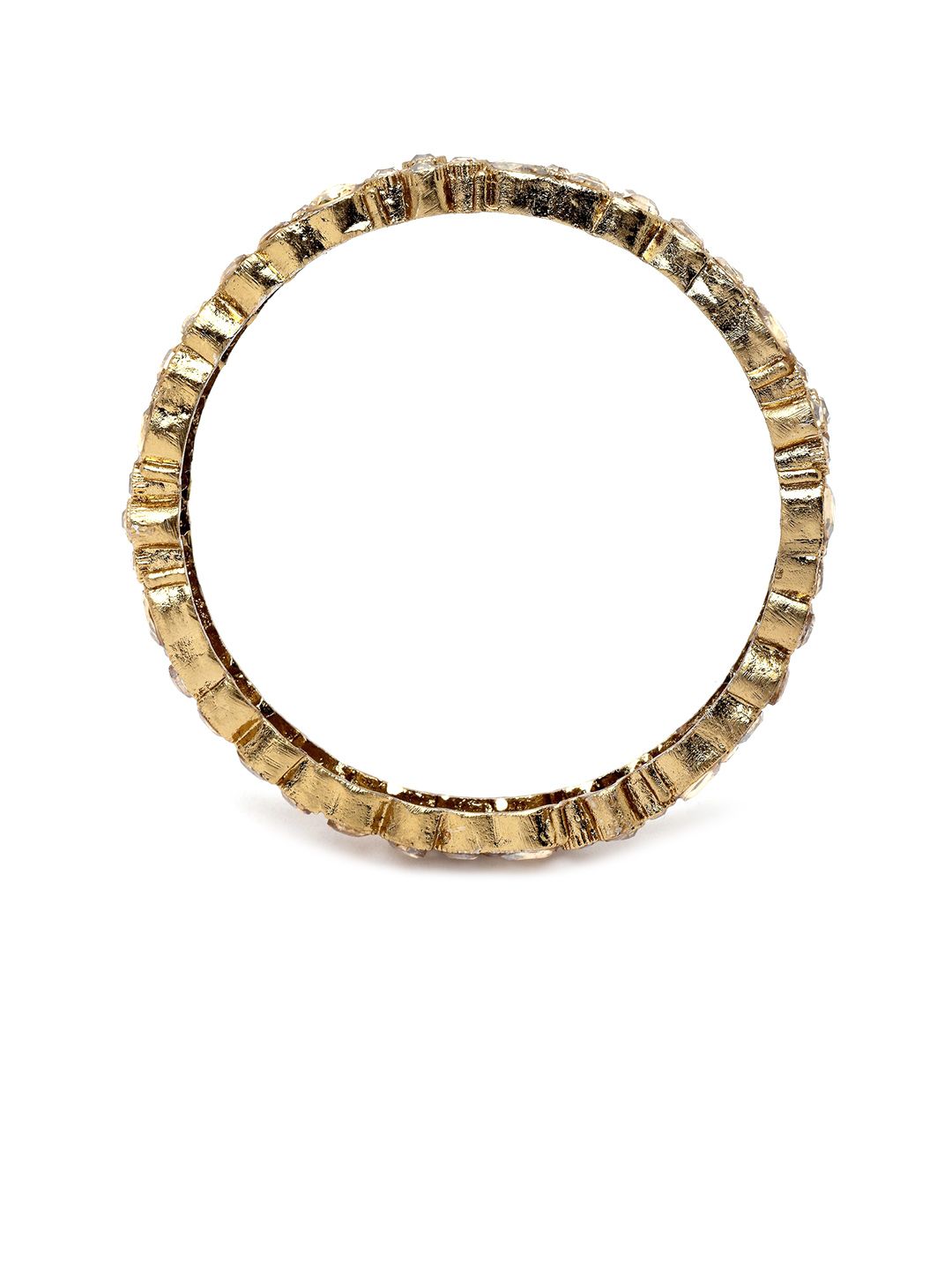 KARATCART Set Of 2 Gold-Plated Kundan-Studded Bangles