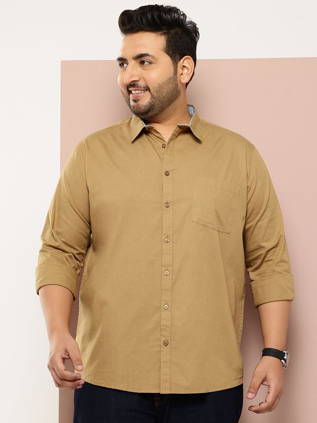 Thomas Scott Plus Size Regular Fit Button Down Collar Shirt