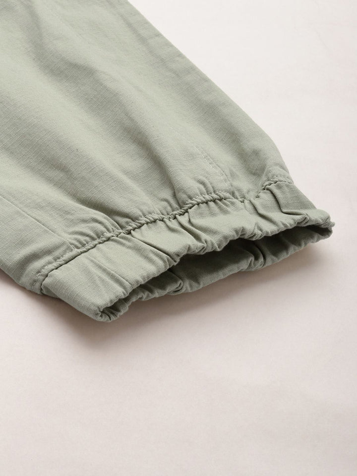 The Indian Garage Co Men Solid Cotton Joggers Trousers