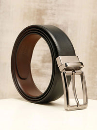 Teakwood Leathers Men Textured Leather Reversible Formal Belt