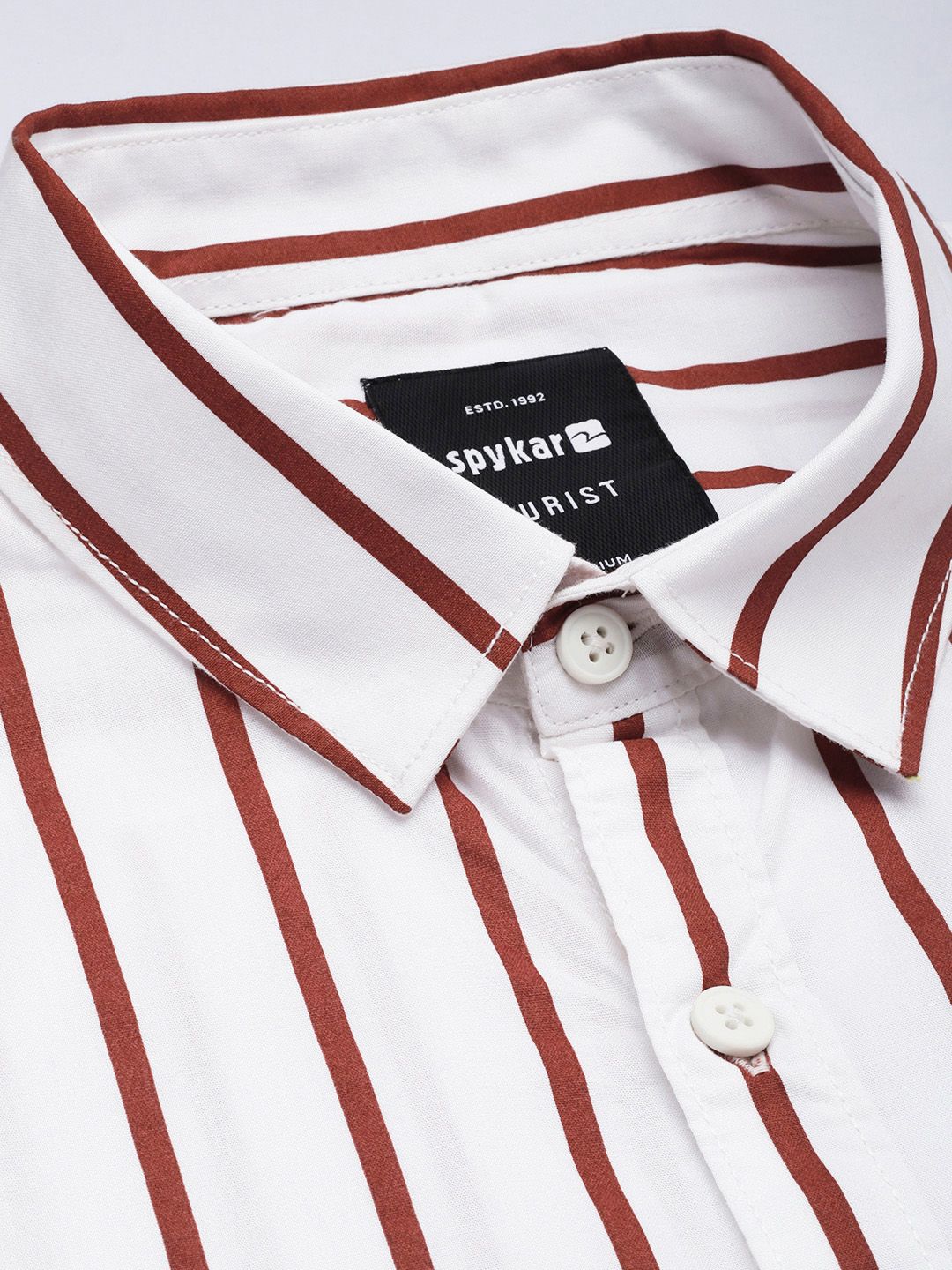 SPYKAR Slim Fit Striped Pure Cotton Casual Shirt