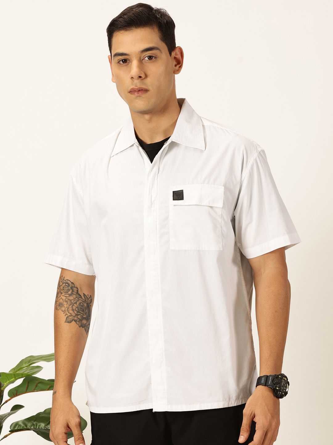 Thomas Scott Men Premium Boxy Pure Cotton Casual Shirt