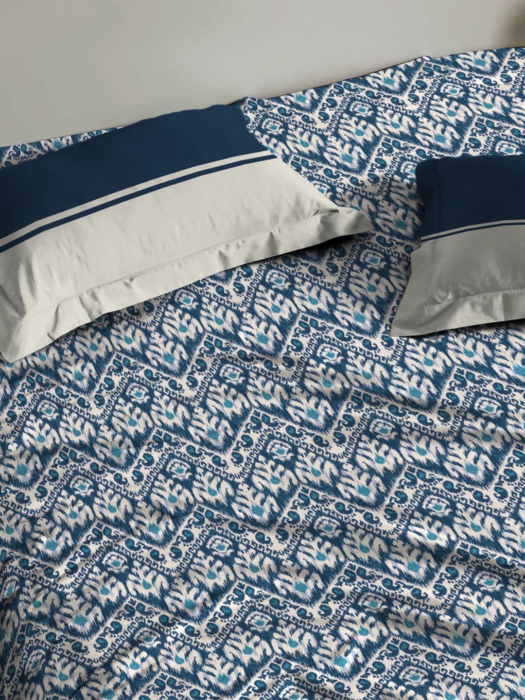 MYTRIDENT Audrey Urban Comfort Flat 144TC Queen Cotton 1 Bedsheet with 2 Pillow Covers