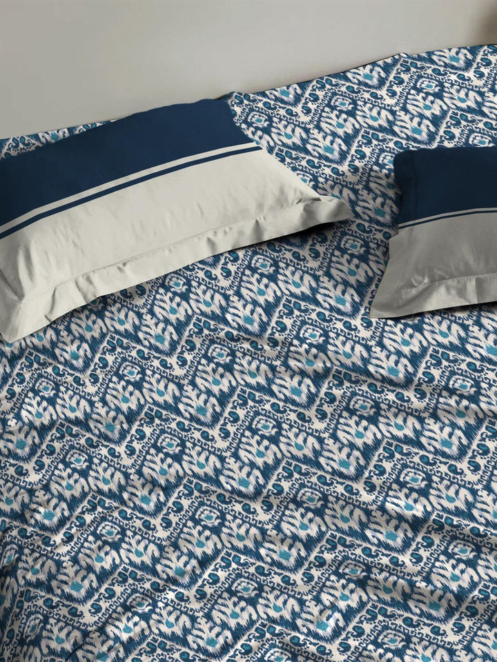 MYTRIDENT Audrey Urban Comfort Flat 144TC Queen Cotton 1 Bedsheet with 2 Pillow Covers