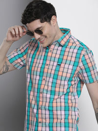 The Indian Garage Co Men Slim Fit Opaque Checked Casual Shirt
