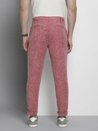 The Indian Garage Co Men Textured Slim Fit Chinos Trousers