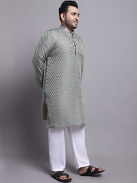 SOJANYA PLUS Woven Design Regular Kurta With Pyjamas & With Embroidered Nehru Jacket