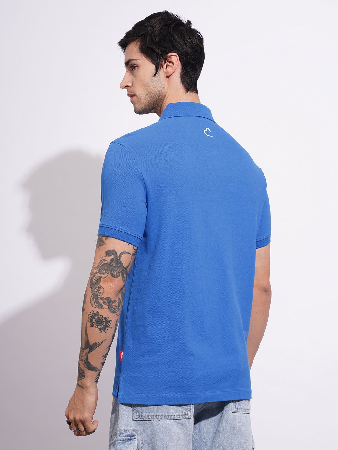 Being Human Captain America Printed Polo Collar Pure Cotton T-shirt